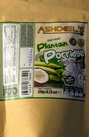 plantain porridge wcoconut milk Ashdel's Enterprise Instant Plantain Porridge w/coconut milk 120G